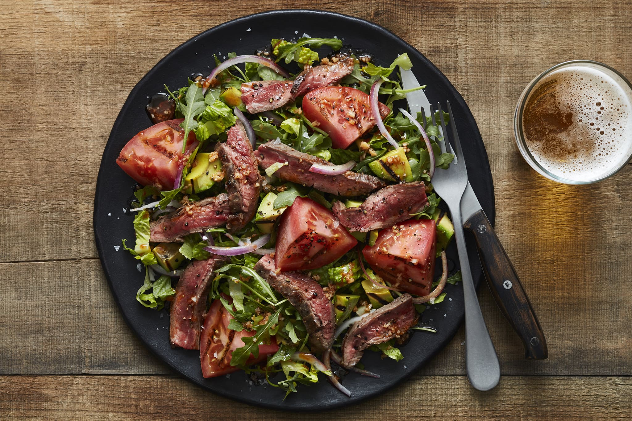 Grilled Steak Salad with Beefsteak Tomato SUNSET Grown. All rights