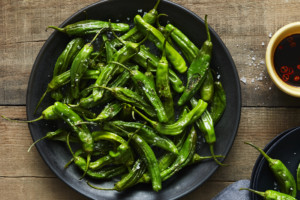 Blistered Shazam!™ Shishito Peppers and Chili Lime Soy Sauce