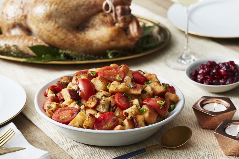 Whole Turkey with Minzano® Tomato Bread Stuffing