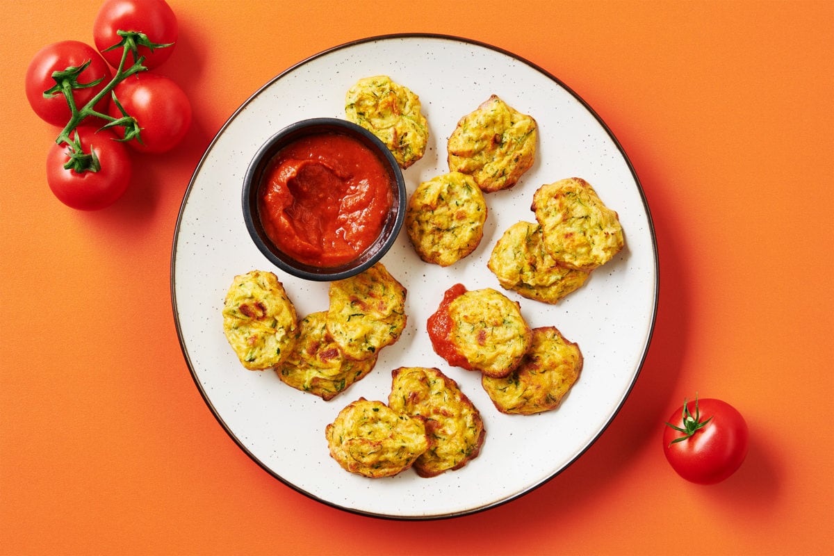 Zucchini and Carrot Tots with Curry Campari® Ketchup