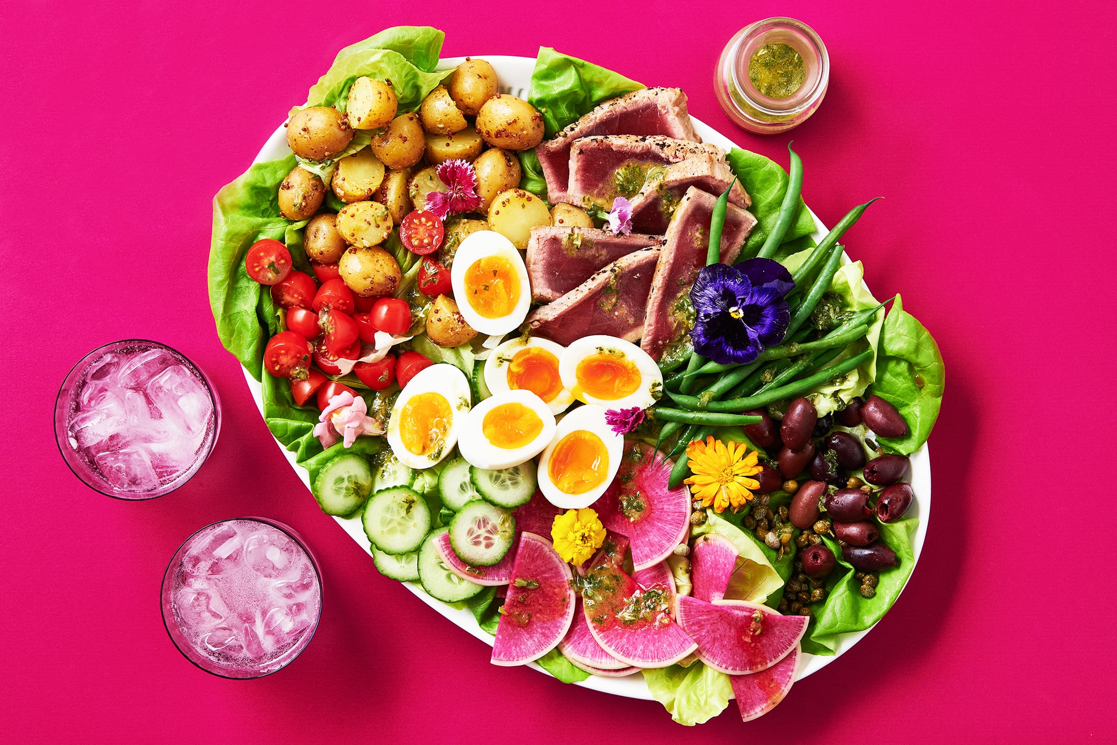 Nicoise salad on a plate